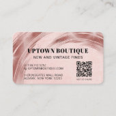 ピンクメタリックQRコード報酬ビジネスカード 名刺 (正面)