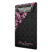 ピンクメタルレース及びブラックダマスク ミニクリップボード (アングル2)