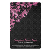 ピンクメタルレース及びブラックダマスク ミニクリップボード (裏面)