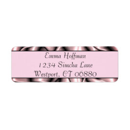 ピンクメタル差出人住所ラベル ラベル