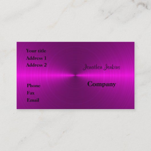 ピンクメタル 名刺 (正面)