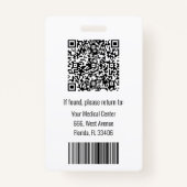 ピンクメディカルセキュリティID名タグバモダンッジ バッジ (裏面)