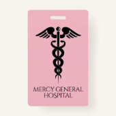 ピンクメディカルナースカドゥセウス病院 バッジ (裏面)