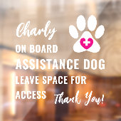 ピンクメディカルロゴカーにアシスタンスドッグ ウィンドウサイン (シート2)