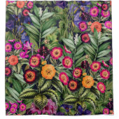 ピンクメドウフローラ シャワーカーテン (正面)