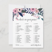 ピンクメドウベビーまたはブライダルシャワー財布ゲーム (正面)