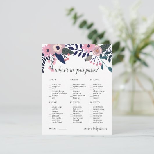 ピンクメドウベビーまたはブライダルシャワー財布ゲーム (スタンド正面)