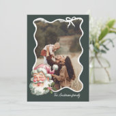 ピンクメリーのクリスマスサンタレトロ写真 シーズンカード (スタンド正面)