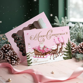 ピンクメリーのクリスマスサンタ・セリのトナカイの写真 シーズンカード