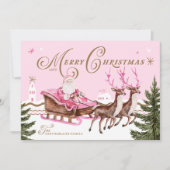 ピンクメリーのクリスマスサンタ・セリのトナカイの写真 シーズンカード (正面)