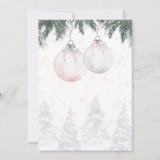 ピンクメリーの小さな赤ちゃんシャワー 招待状 (裏面)