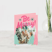 ピンクメリーの落書き木のアーチ写真 シーズンカード (正面)