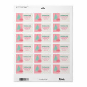 ピンクメリーの落書き木のアーチ写真 ラベル (フルシート)