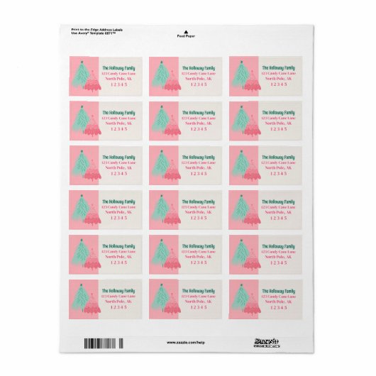 ピンクメリーの落書き木のアーチ写真 ラベル (フルシート)