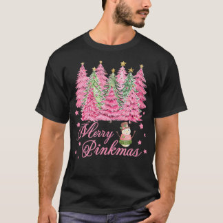 ピンクメリーマピンクのクリスマスツリーおもしろいChr Tシャツ