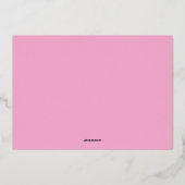 ピンクメリー&ブライトクリスマスファミリーフォト金ゴールド 箔シーズンカード (裏面)