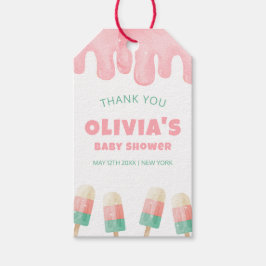 ピンクメルトアイスクリームベビーポップ・アートのシャワーへようこそ ギフトタグ