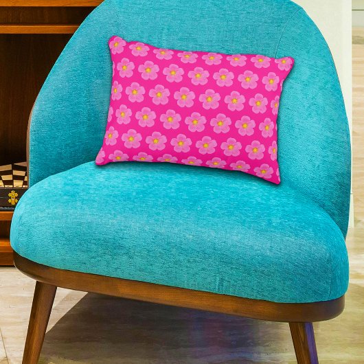 ピンクモスバラフラワーシームレスパターン アクセントクッション