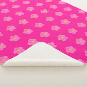 ピンクモスバラフラワーシームレスパターン シェルパブランケット (3/4)