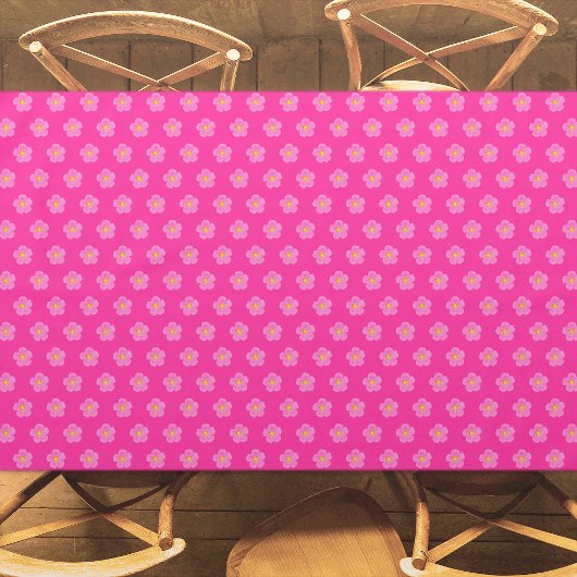 ピンクモスバラフラワーシームレスパターン テーブルクロス