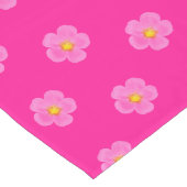 ピンクモスバラフラワーシームレスパターン ロングテーブルランナー (コーナー)