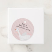 ピンクモダンお洒落プリンセス白鳥ベビーシャワー フェイバータグ (インサイチュ)