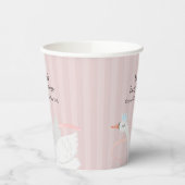 ピンクモダンお洒落プリンセス白鳥ベビーシャワー 紙コップ (左)