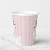 ピンクモダンお洒落プリンセス白鳥ベビーシャワー 紙コップ (右)