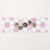 ピンクモダンかわいい犬のペット動物の写真ジオメトリック ヨガマット (裏面(横))