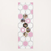 ピンクモダンかわいい犬のペット動物の写真ジオメトリック ヨガマット (正面)