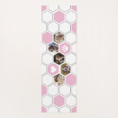 ピンクモダンかわいい犬のペット動物の写真ジオメトリック ヨガマット (裏面)