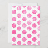 ピンクモダンかわいらし色の水玉模様ブライダルシャワー 招待状 (裏面)