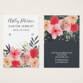 ピンクモダンがかった赤い緑のフローラ金ゴールドイヤーディスプレイ (正面&裏面)