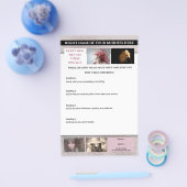 ピンクモダンきらめくデザイナ6フォト美容師 チラシ (シングル)