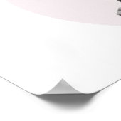 ピンクモダンさくらんぼツリーボンサイ&ライジングサン ポスター (角)