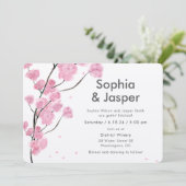 ピンクモダンさくらんぼ結婚式招待状 招待状 (スタンド正面)