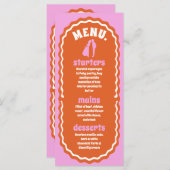 ピンクモダンとオミニマルレンジのレトロ波形のアーチ メニュー (正面/裏面)