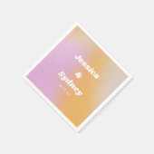 ピンクモダンとオレンジの抽象芸術ア結婚ートナプキ スタンダードカクテルナプキン (角)