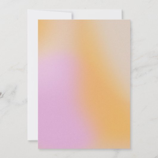 ピンクモダンとオレンジの抽象芸術ア結婚ート 招待状 (裏面)