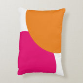 ピンクモダンとオレンジの抽象芸術 アクセントクッション (裏面(縦))