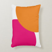 ピンクモダンとオレンジの抽象芸術 アクセントクッション (正面(垂直))