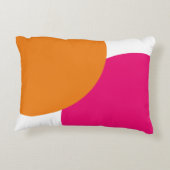 ピンクモダンとオレンジの抽象芸術 アクセントクッション (裏面)