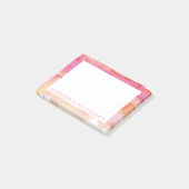 ピンクモダンとオレンジの水彩 ポストイット (アングル)