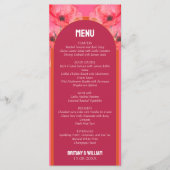 ピンクモダンとオレンジの鮮やかフローラ結婚 メニュー (正面)