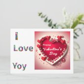 ピンクモダンとカラーフォトバレンタインデー シーズンカード (スタンド正面)