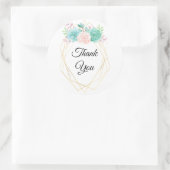 ピンクモダンとグリーンの多肉植物ありがとう ラウンドシール (バッグ)