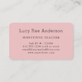 ピンクモダンとグレーのフローラ 名刺 (裏面)