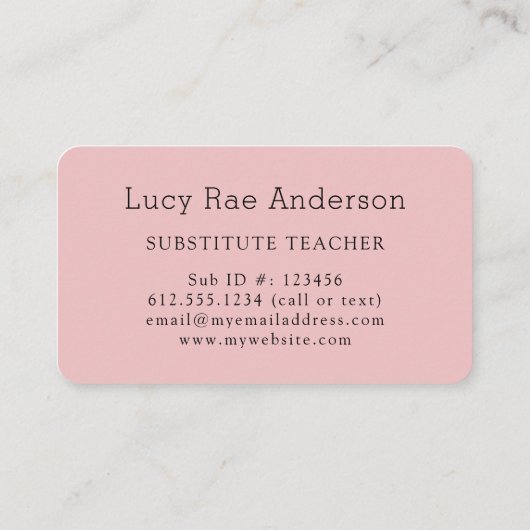 ピンクモダンとグレーのフローラ 名刺 (裏面)