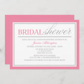 ピンクモダンとグレーのブライダルシャワー招待状 招待状 (正面/裏面)