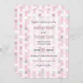 ピンクモダンとグレーの四角のパ市松模様にターン (正面/裏面)